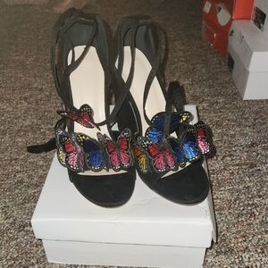 Butterfly Embellished Black Sandals